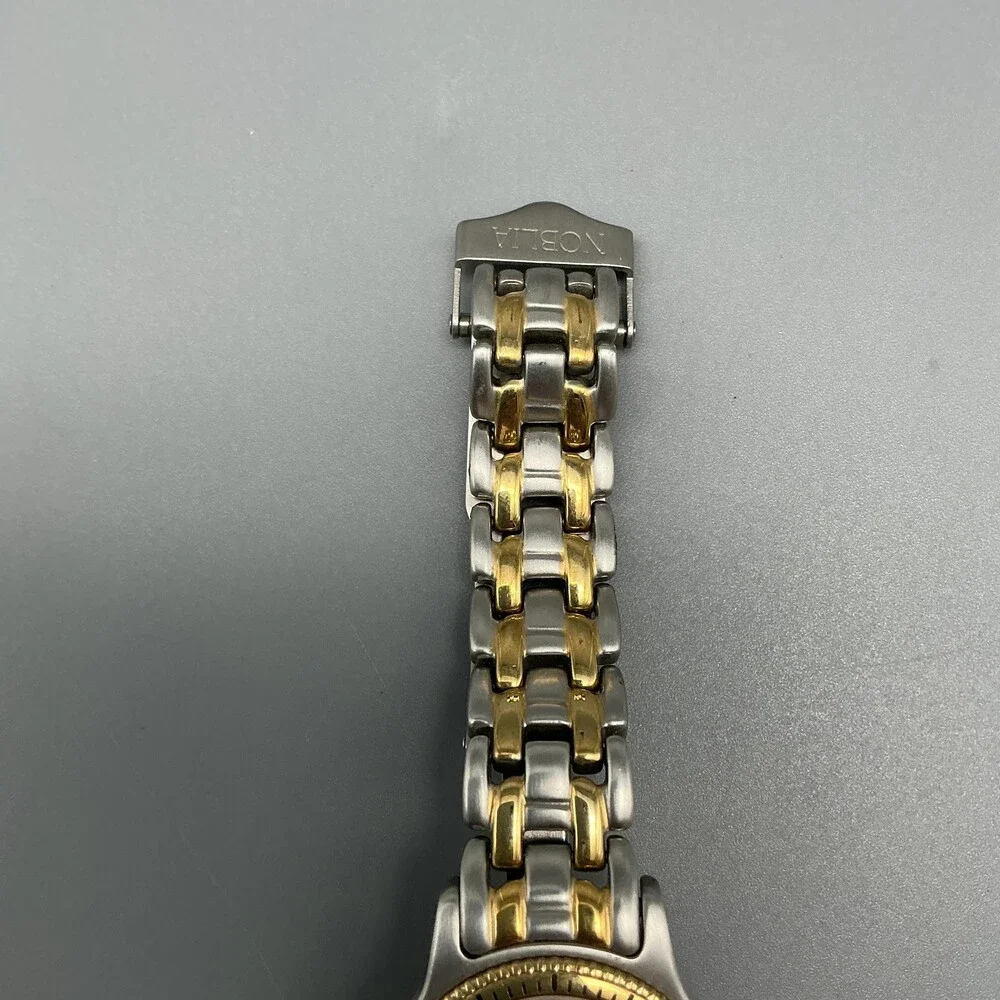 Vintage Noblia 12 Meter Womens Watch 24mm White Dial Two Tone New Battery 6.25